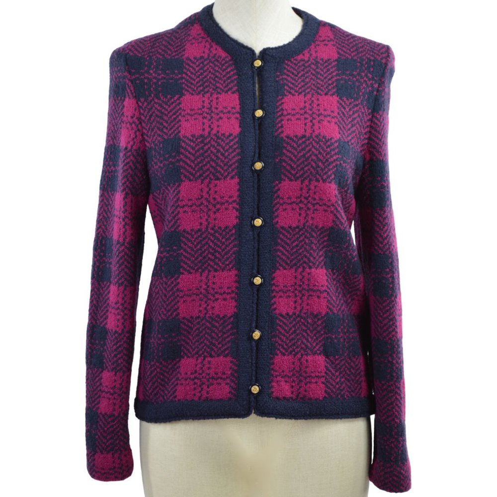 CASTLEBERRY Wool Cardigan Sweater SIZE 8 Button Down Purple
